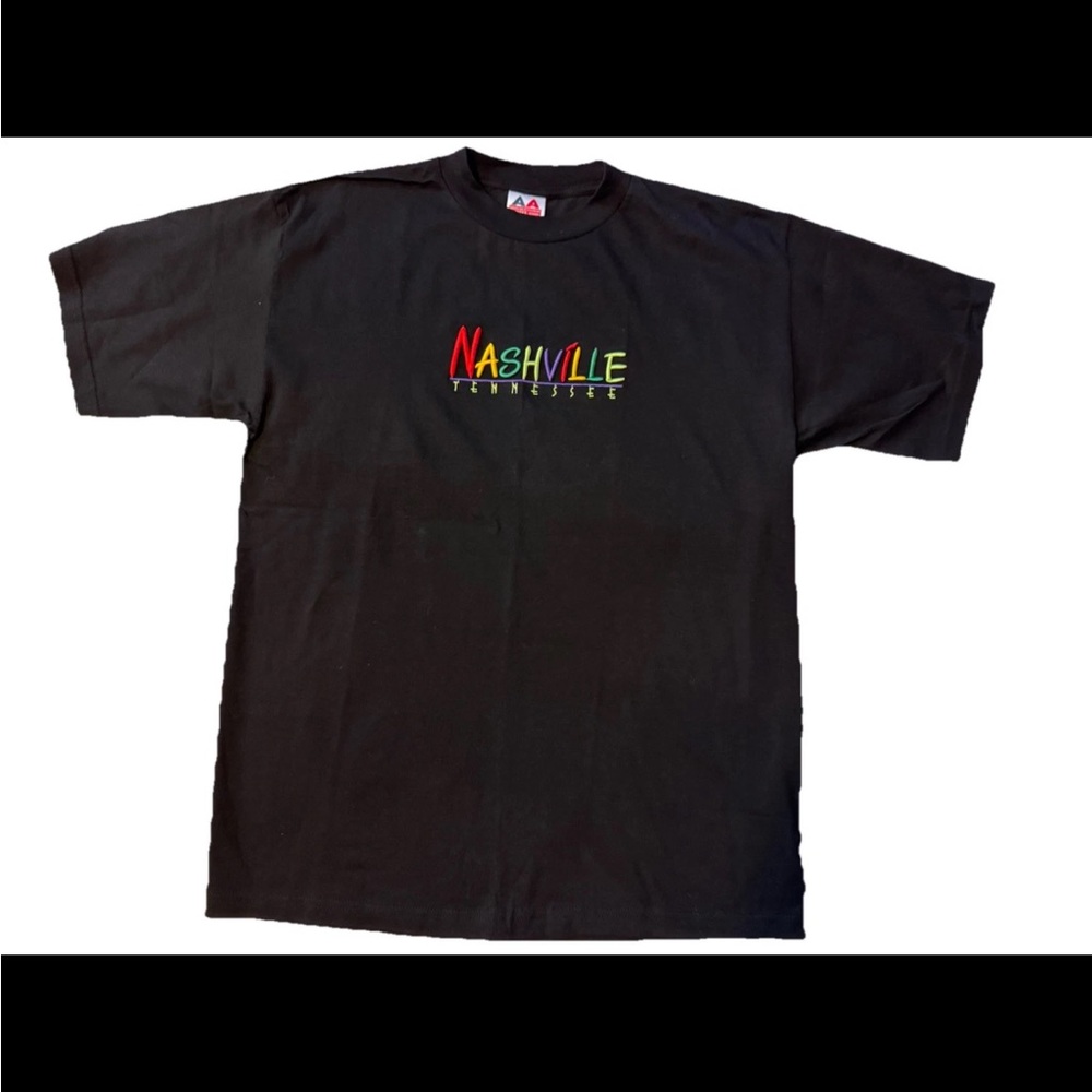 Vintage NEW Nashville Tennessee Black T-Shirt Size XL- Raised Stitch  Colorful!